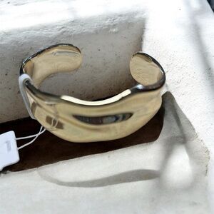J Crew Gold Color Molded Metal Cuff Bracelet NWT